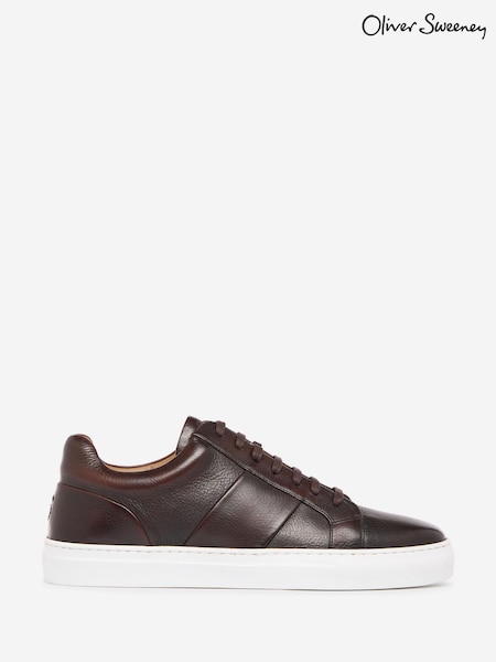 Oliver Sweeney Milled Leather Cupsole Brown Trainers (AV6728) | £179