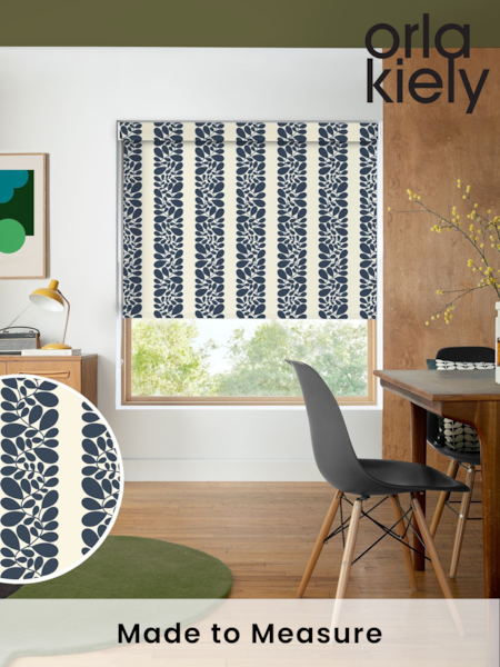 Orla Kiely Navy Blue Sycamore Stripe Made to Measure Roller Blind (AV6751) | £58
