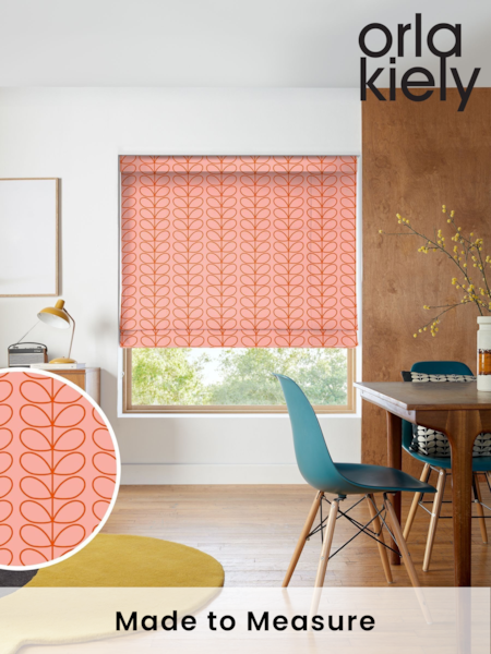 Orla Kiely Tomato and Pink Linear Stem Made to Measure 100% Cotton Roman Blind (AV6766) | £79