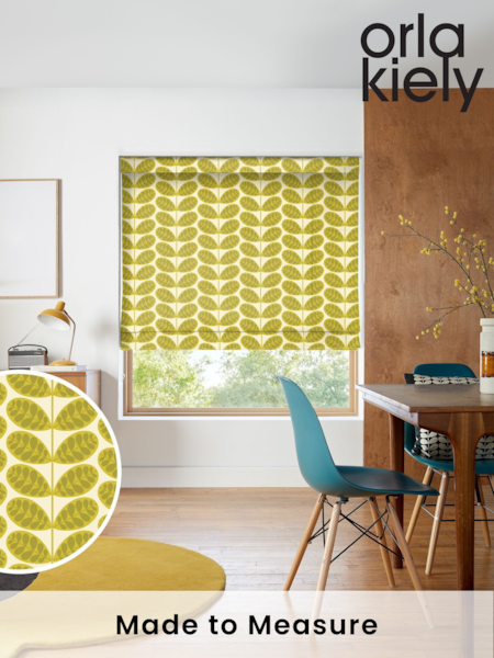 Orla Kiely Yellow Botanica Stem Made to Measure Roman 100% Cotton Blind (AV6769) | £79