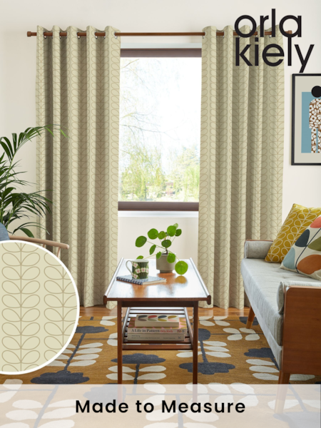 Orla Kiely Natural Linear Stem Made to Measure 100% Cotton Curtains (AV6772) | £91
