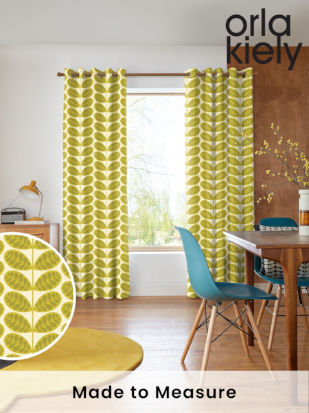 Orla Kiely Yellow Botanica Stem Made to Measure 100% Cotton Curtains (AV6783) | £91