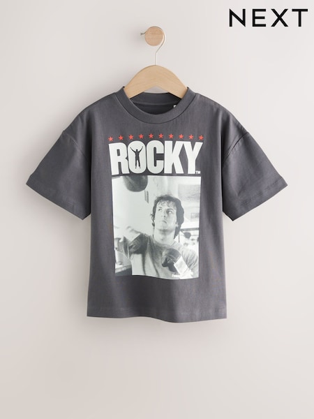 Charcoal Grey Rocky Balboa Short Sleeve 100% Cotton T-Shirt (7-16yrs) (AV6808) | £15 - £17