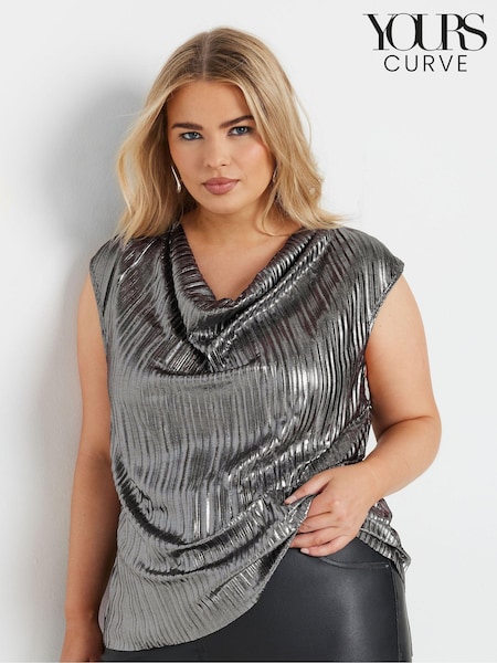 Yours Curve Silver Limited Cowl Neck Vest (AV6841) | £33