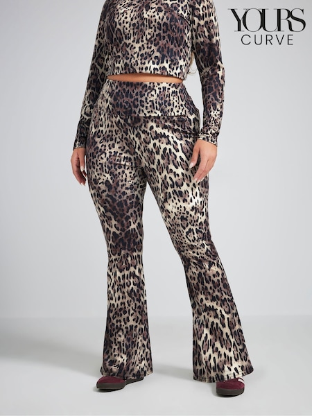 Yours Curve Natural Limited Leopard Fold Leggings (AV6858) | £31