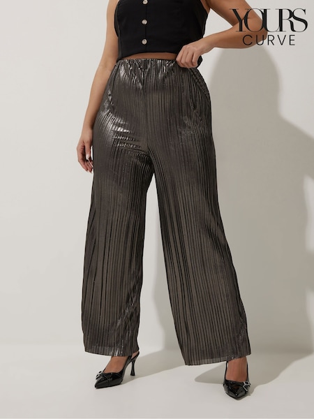 Yours Curve Gold Limited Pleated Trousers (AV6882) | £41