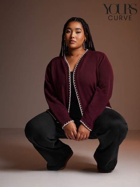 Yours Curve Purple Scalloped Edge Short Cardigan (AV6992) | £34
