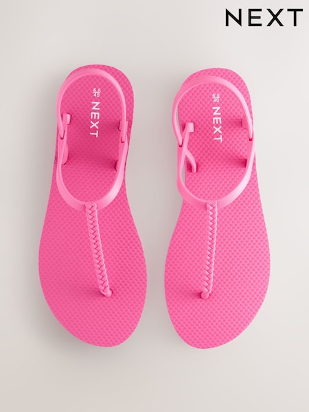 Pink Beach Plaited Toe Thong Sandals (AV7109) | £14