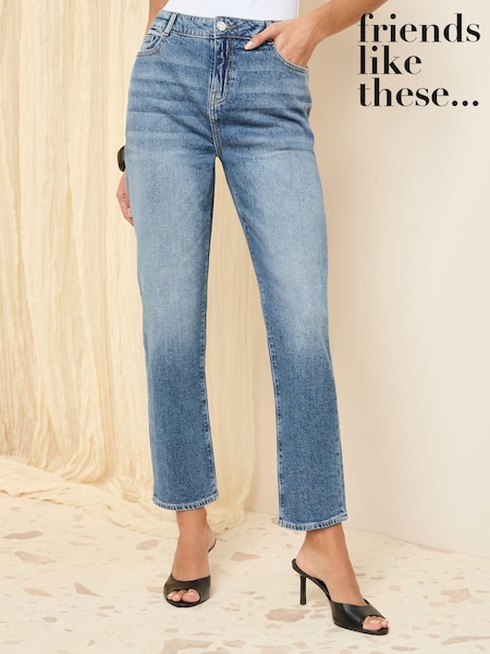 Friends Like These Mid Blue Comfort Stretch Straight Leg Jeans (AV7129) | £34