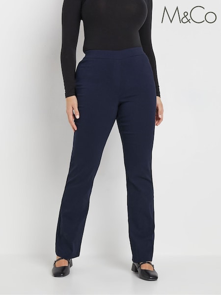 M&Co Blue Bootcut Bengaline Trousers (AV7198) | £33