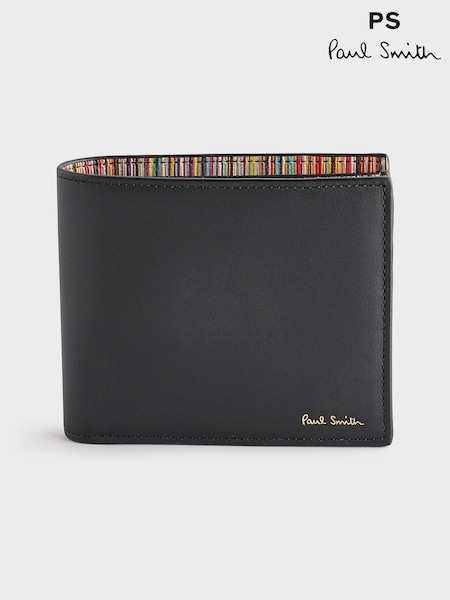 PS Paul Smith Logo Leather Bifold Black Wallet (AV7256) | £190