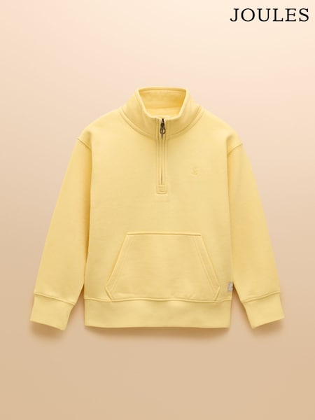 Joules Alfie Yellow Quarter Zip Sweatshirt (AV7450) | £24 - £30