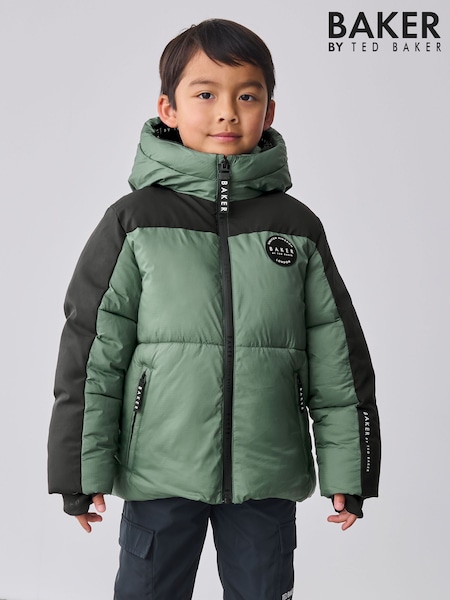 Baker By Ted Baker Shower Resistant Colourblock Padded Coat (AV7612) | £63 - £70