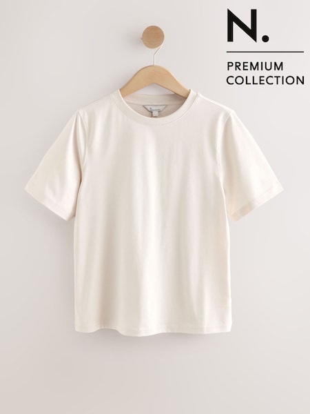 White Regular Fit N. Premium Meet and Greet Crew Neck T-Shirt (AV7681) | £20