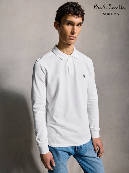 PS Paul Smith Zebra Logo Long Sleeve Polo Shirt (AV7840) | £90