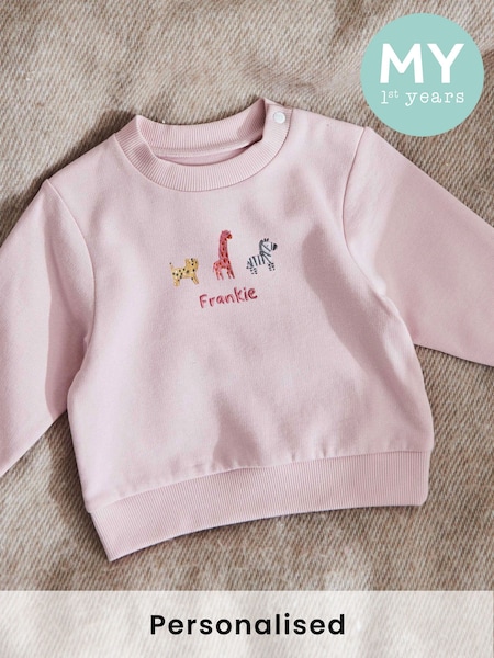My 1st Years Personalised Safari Pink Sweatshirt (AV7888) | £24