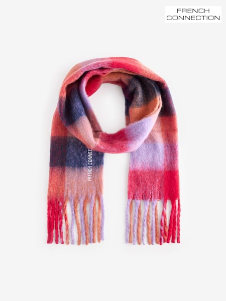French Connection Red Super Soft Check Scarf (AV7921) | £29