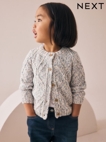 Blue Cable Knitted Cardigan (3mths-10yrs) (AV7975) | £15 - £19