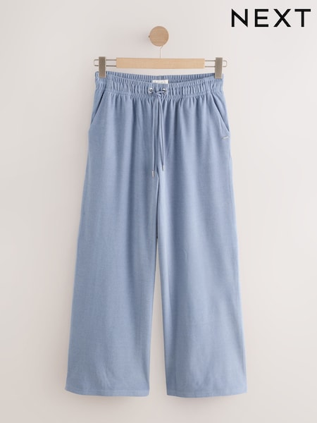 Blue Supersoft Rib Wide Leg Joggers (AV8035) | £30
