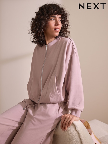 Pink Supersoft Rib Bomber Jacket (AV8041) | £38