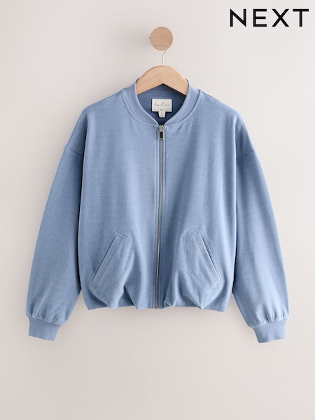 Blue Supersoft Rib Bomber Jacket (AV8047) | £38