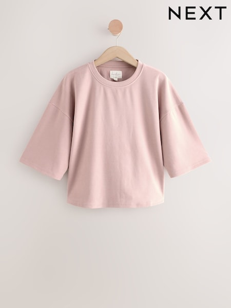 Pink Oversized Supersoft Rib T-Shirt (AV8048) | £22
