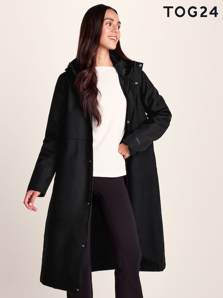 Black - Tog 24 Ari Longline Waterproof Insulated Trench Coat