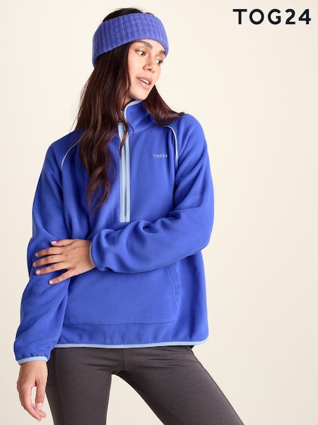 Blue - Tog 24 Rawson Relaxed Fit Microfleece Zip Neck Fleece