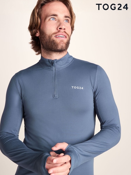 Blue - Regular Tog 24 Snowdon Thermal Quarter Zip Base Layer