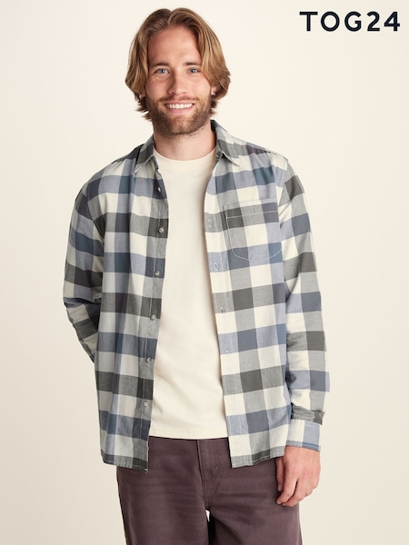 Brown - Regular Tog 24 Bryson Brushed Flannel Check Shirt