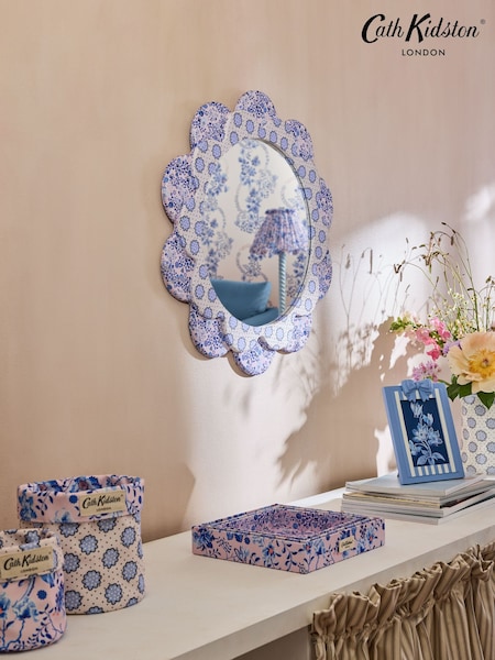 Cath Kidston Blue Fabric Flower Mirror (AV8218) | £55