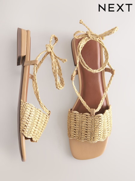 Neutral Forever Comfort® Woven Strappy Flat Sandals (AV8277) | £39