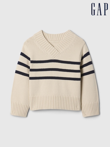 Gap Beige 247 Split-Hem Boxy Jumper (6mths-5yrs) (AV8424) | £25