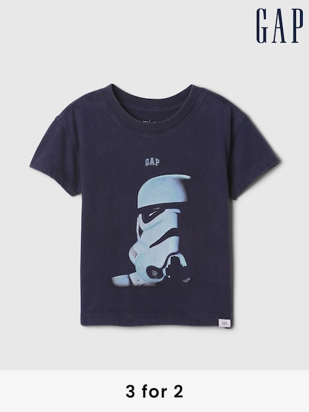 Gap Navy Blue Stormtrooper Star Wars Graphic T-Shirt (6mths-5yrs) (AV8498) | £30