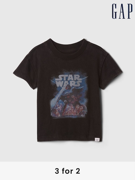 Gap Black Star Wars Graphic T-Shirt (6mths-5yrs) (AV8534) | £30