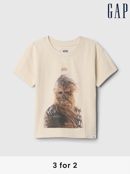 Gap Beige Chewbacca Star Wars Graphic T-Shirt (6mths-5yrs) (AV8547) | £30