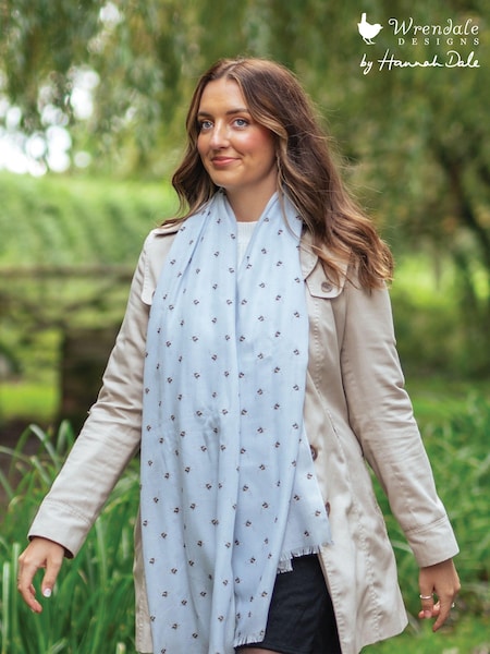 Wrendale Blue Busy Bee Scarf (AV8686) | £20