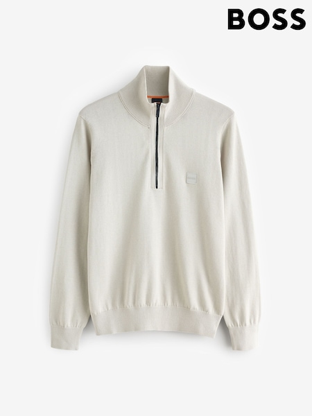 BOSS Natural Regular Fit Logo Patch Cotton Cashmere Jumper (AV8720) | £129