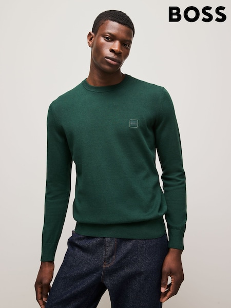 BOSS Green Regular Fit Logo Patch Jumper with Cashmere (AV8726) | £119