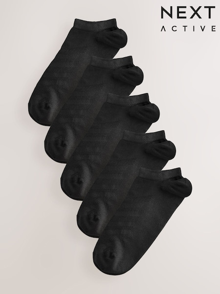 Black Low Rise Sport Trainer Socks 5 Pack (AV8904) | £10