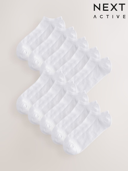 White Low Rise Sport Trainer Socks 10 Pack (AV8918) | £18