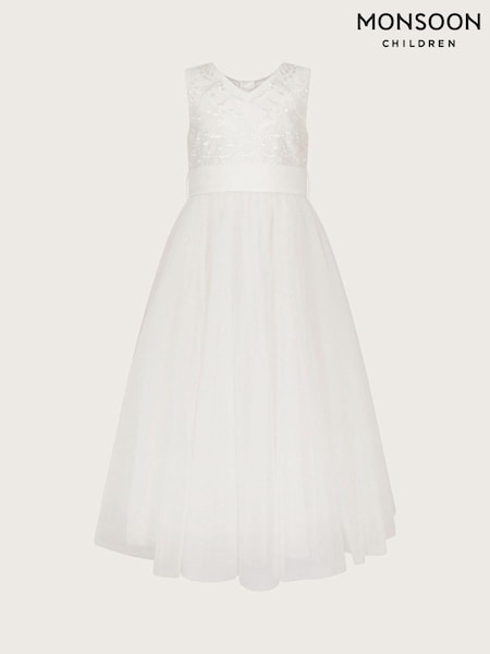 Monsoon White Bernadette Tulle Maxi Dress (AV8942) | £60 - £70
