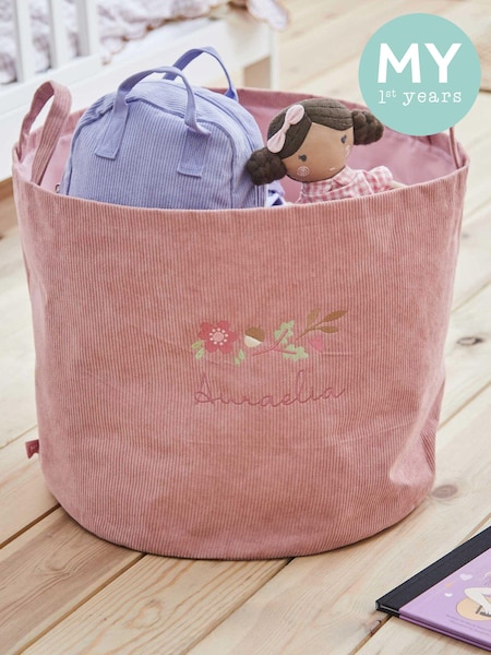 Personalised Large Floral Print Leaf Pink Storage Bag by My 1st Years (AV8967) | £42