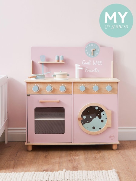 Personalised Pink Wooden Kitchen Play Set by My 1st Years (AV8969) | £160