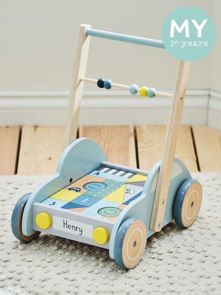 Personalised Blue Car Push-Along Activity Walker by My 1st Years (AV8972) | £72