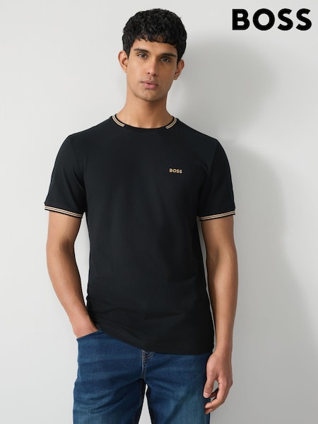 BOSS Black Taul Stripe Cotton Pique T-Shirt (AV9189) | £69