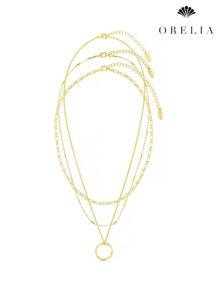 Orelia London Open Circle Three Row Necklace (AV9254) | £35