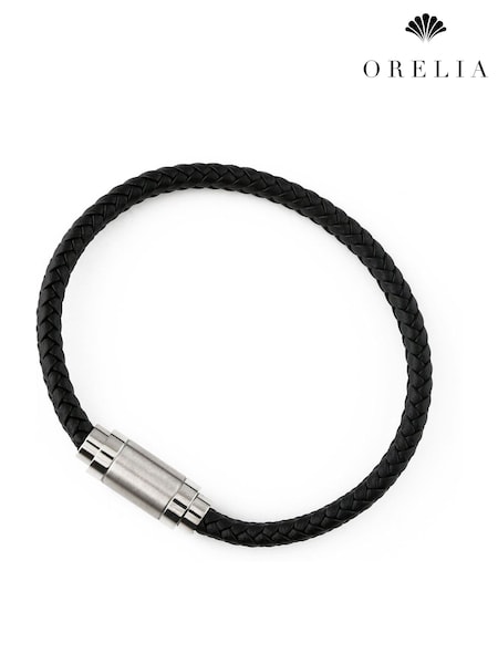 Orelia London Silver Tone Plaited Leather Bracelet (AV9385) | £25