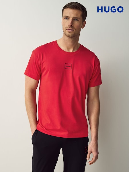HUGO Pink Logo Print Stretch Cotton Relaxed Fit T-Shirt (AV9417) | £39