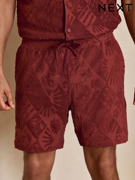 Rust Red 100% Cotton Towel Shorts (AV9483) | £26
